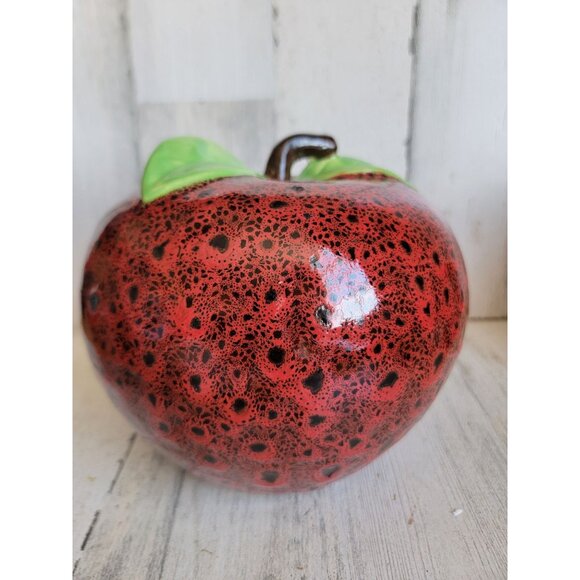 Vintage ceramic large red apple fruit home decor figure - Picture 5 of 7